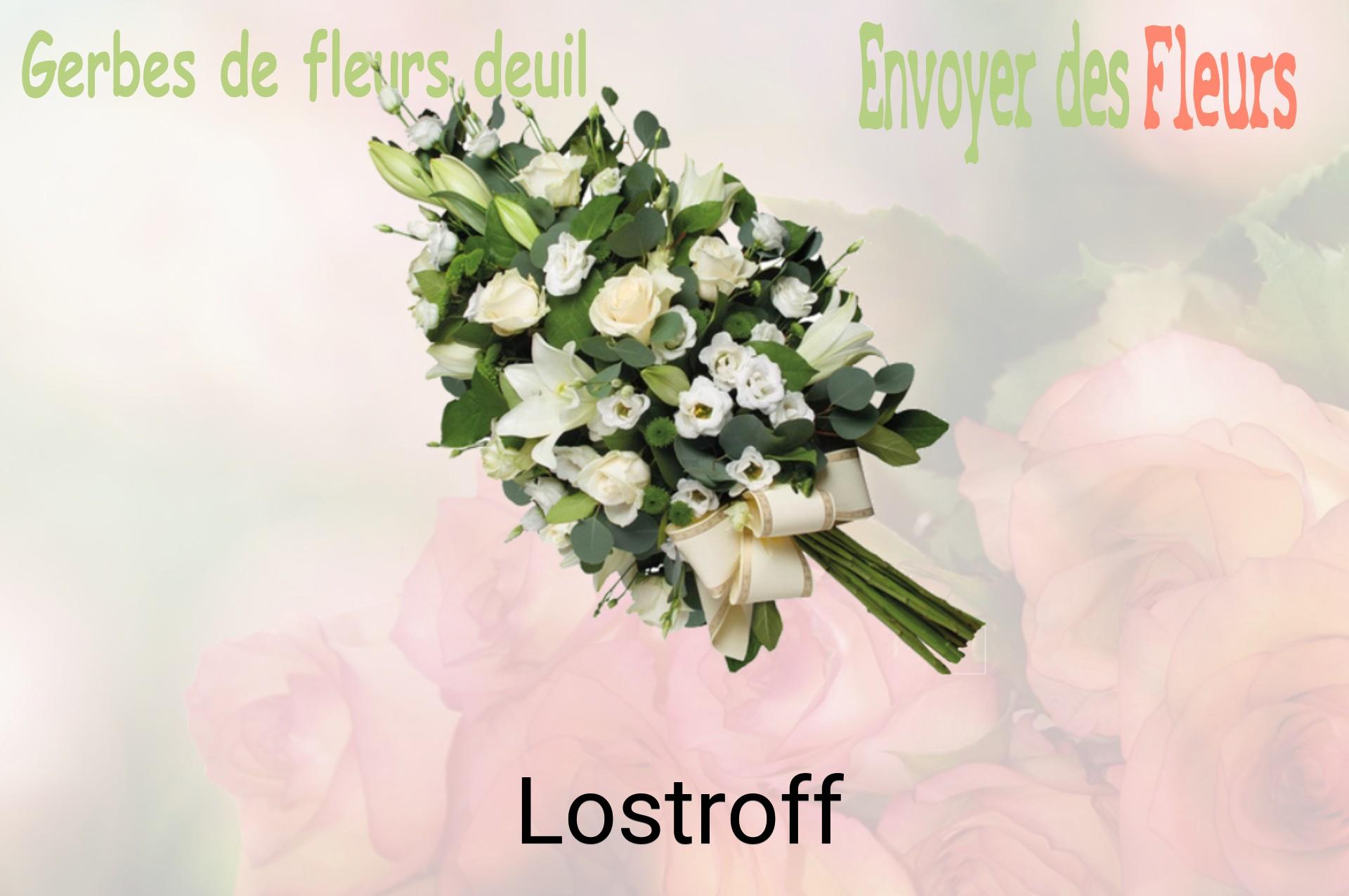 Gerbe de fleurs de deuil livrée à Lostroff